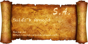 Sulák Arnold névjegykártya